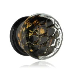 Plug szklany siodłowy złoty - PT-170