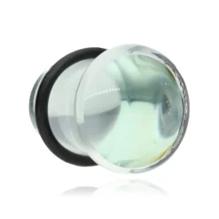 Plug szklany z o-ringiem - zielony - PT-061
