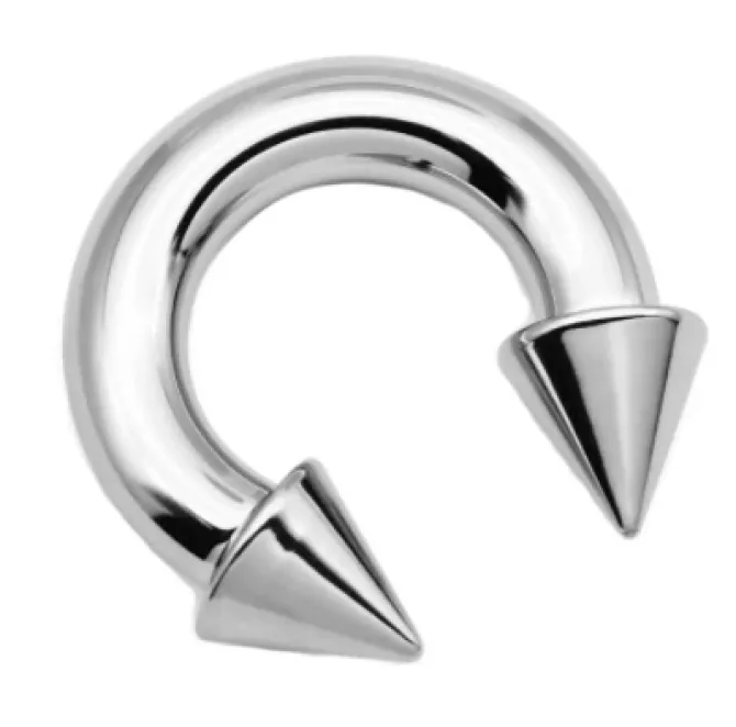 Podkowa srebrna z stożkami - P-006