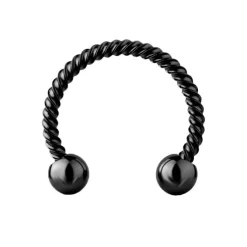 Podkowa zakręcona czarna - P-007