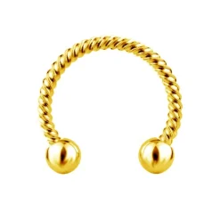 Podkowa zakręcona złota - P-007