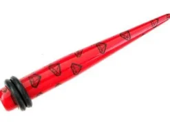 Rozpychacz taper do uszu - diamenty - czerwony - RT24