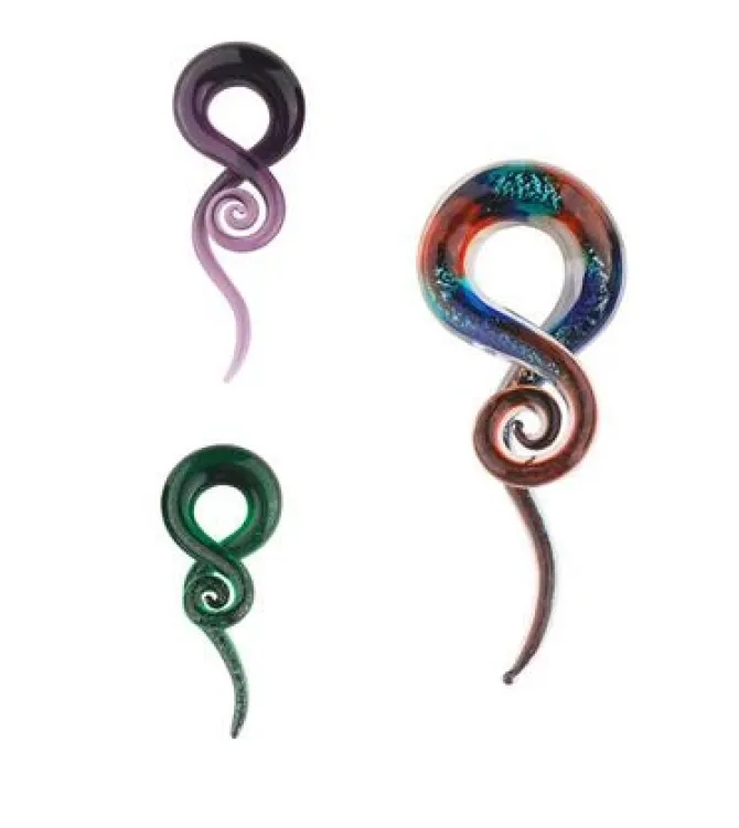 Szklana Spirala łabędź zielony - prawy - PT-103