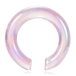 Szklany plug hanger - opalizujący różowy - PT-132