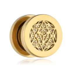 Tunel ażurowy z gwiazdą - złoty - PT-188