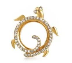 Tunel ozdobny - złoty żółw - lewy - PT-095