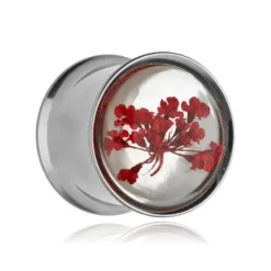 Tunel siodłowy ozdobny - czerwony kwiat - PT-026