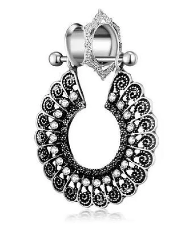 Tunel siodłowy ozdobny ażurowy z cyrkoniami - PT-063