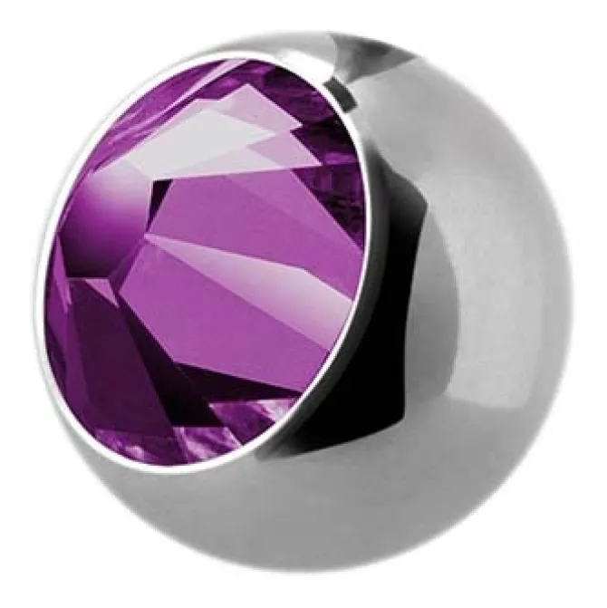 Tytanowa kulka z fioletową cyrkonią - TCZ-002