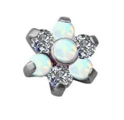 Tytanowa nakrętka - biały kwiat - TNA-059