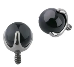 Tytanowa nakrętka - czarny Agat - TNA-063