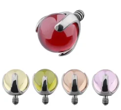 Tytanowa nakrętka - różowy cyrkon - TNA-043