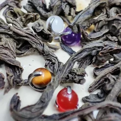 Tytanowa nakrętka - tygrysie oko - srebrny - TNA-029