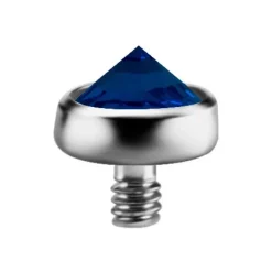 Tytanowa nakrętka Dermal granatowa opalizująca Premium Zirconia - TNA-058