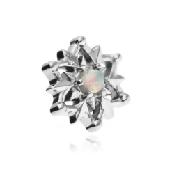 Tytanowa nakrętka śnieżynka z opalem - srebrny - TNA-122