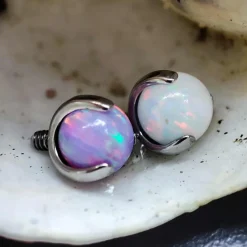 Tytanowa nakrętka opal biały - TNA-027