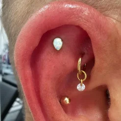 Tytanowa nakrętka opal łza jasno niebieska - TNA-035