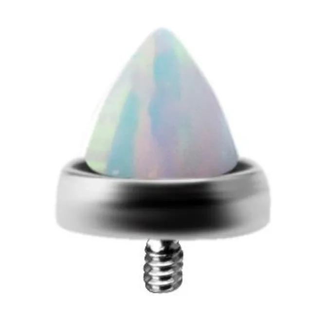 Tytanowa nakrętka stożek biały opal - TNA-039