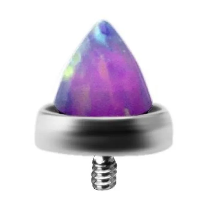 Tytanowa nakrętka stożek fioletowy opal - TNA-039
