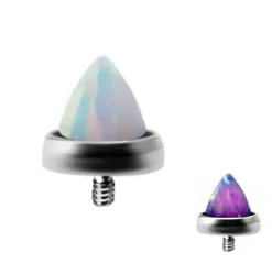 Tytanowa nakrętka stożek fioletowy opal - TNA-039