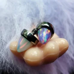 Tytanowa nakrętka stożek fioletowy opal - TNA-039