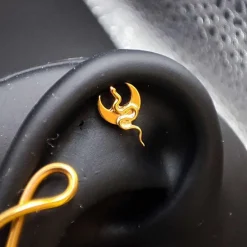 Tytanowa nakrętka wąż z księżycem - złoty - TNA-186