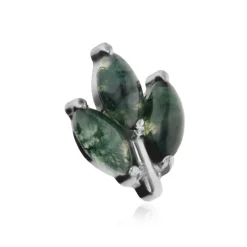 Tytanowa nakrętka z agatem mszystym - srebrna - TNA-101