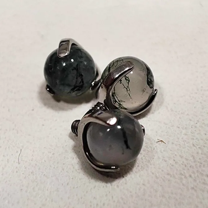 Tytanowa nakrętka z Agatem Mszystym - TNA-063