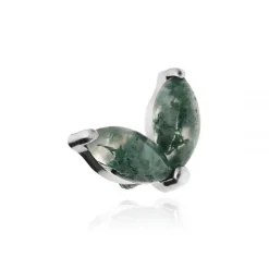 Tytanowa nakrętka z agatem mszystym - srebrny - TNA-104