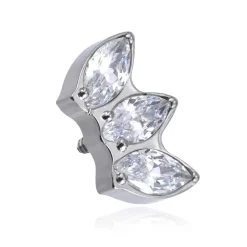 Tytanowa nakrętka z białymi cyrkoniami - srebrna - TNA-081