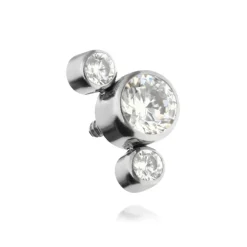 Tytanowa nakrętka z białymi cyrkoniami - TNA-012