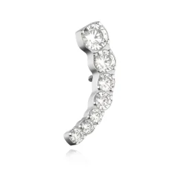 Tytanowa nakrętka z białymi cyrkoniami - srebrna - TNA-102