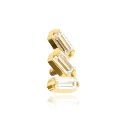 Tytanowa nakrętka z białymi cyrkoniami - złoty - TNA-205