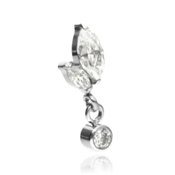 Tytanowa nakrętka z białymi cyrkoniami - srebrna - TNA-028