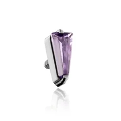 Tytanowa nakrętka z fioletową cyrkonią - srebrny - TNA-194