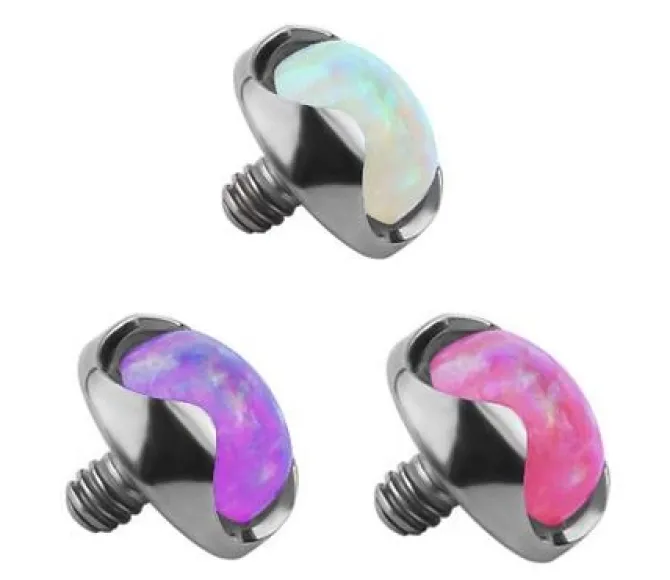 Tytanowa nakrętka z jasno niebieskim opalem OP17 - TNA-024