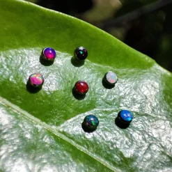 Tytanowa nakrętka z niebieskim opalem OP05 - TNA-018