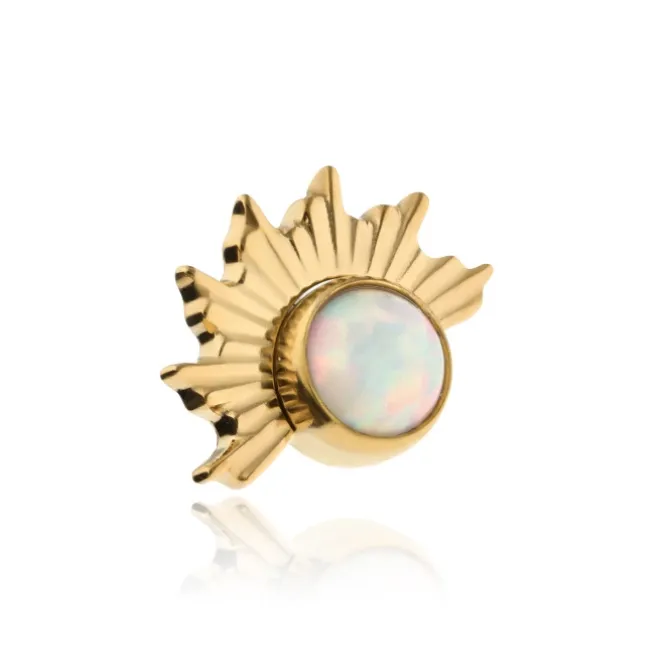 Tytanowa nakrętka z opalem OP18 - złota - TNA-200