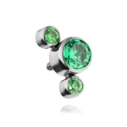 Tytanowa nakrętka z zielonymi cyrkoniami - TNA-012