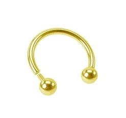 Tytanowa podkowa złota - gwint wewnętrzny - TKP-002