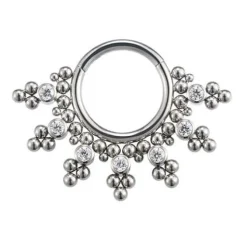 Tytanowe kółko - ozdobne - srebrne - TK-066