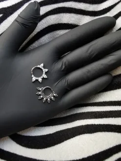 Tytanowe kółko - ozdobne - srebrne - TK-066