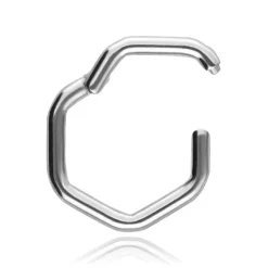 Tytanowe kółko clicker heksagon - srebrny - TK-068