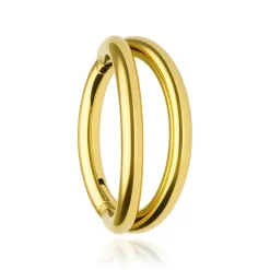 Tytanowe kółko clicker podwójne - złote - TK-006