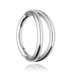 Tytanowe kółko clicker podwójne - srebrne - TK-006