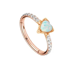 Tytanowe kółko clicker serce - różowe złoto - TK-069