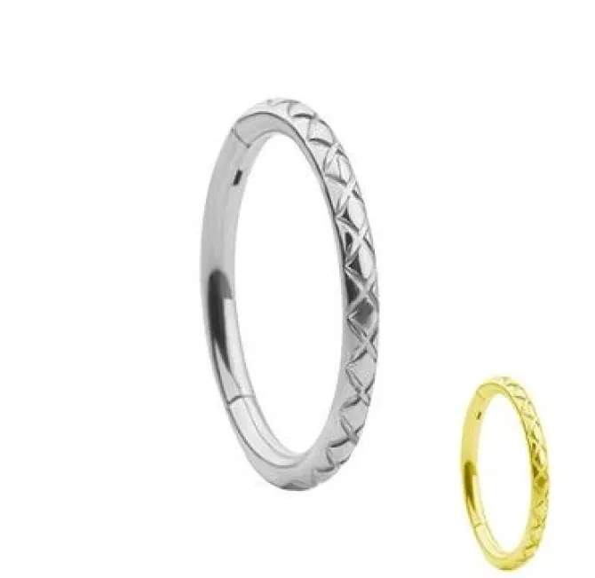 Tytanowe kółko clicker szlif złote - TK-048