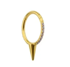 Tytanowe kółko clicker ćwiek złoty - TK-063