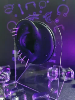 Tytanowe kółko CLICKER z białymi cyrkoniami - srebrny - TK-023