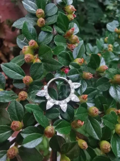 Tytanowe kółko clicker z cyrkoniami - srebrny - TK-067